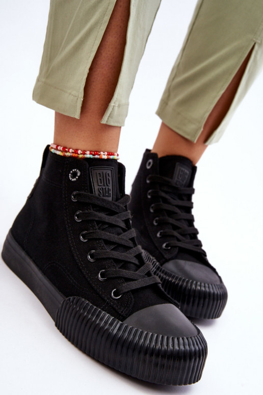Dámské vysoké tenisky Big Star Fabric LL274444 Černé