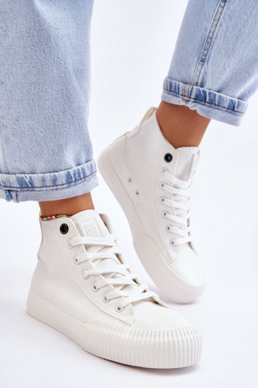 Dámské vysoké tenisky Big Star Fabric LL274445 Bílé