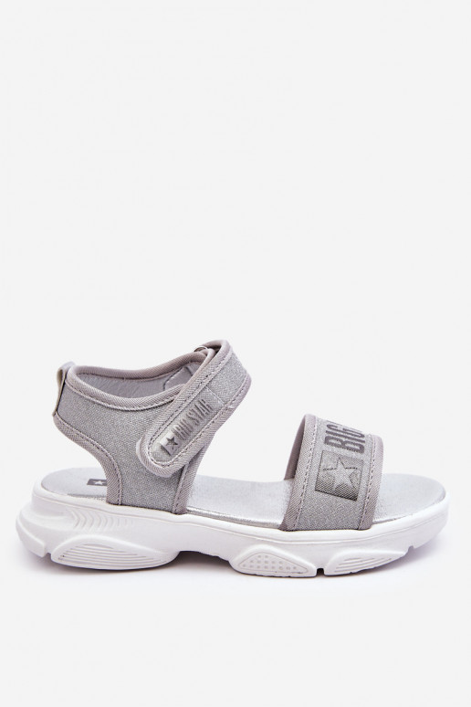 Dětské sandály na suchý zip Big Star LL374194 stříbrne Dětské sandály na suchý zip Big Star LL374194 stříbrne