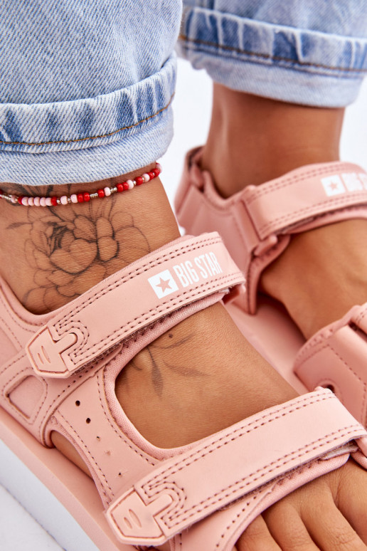 Dámské sportovní sandály na platformě Big Star LL274788 Růžové