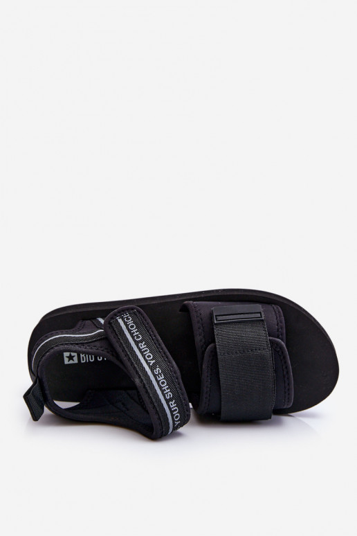 Dámské sandály na suchý zip Big Star LL274784 Černe Dámské sandály na suchý zip Big Star LL274784 Černe