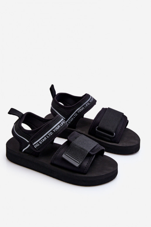 Dámské sandály na suchý zip Big Star LL274784 Černe Dámské sandály na suchý zip Big Star LL274784 Černe