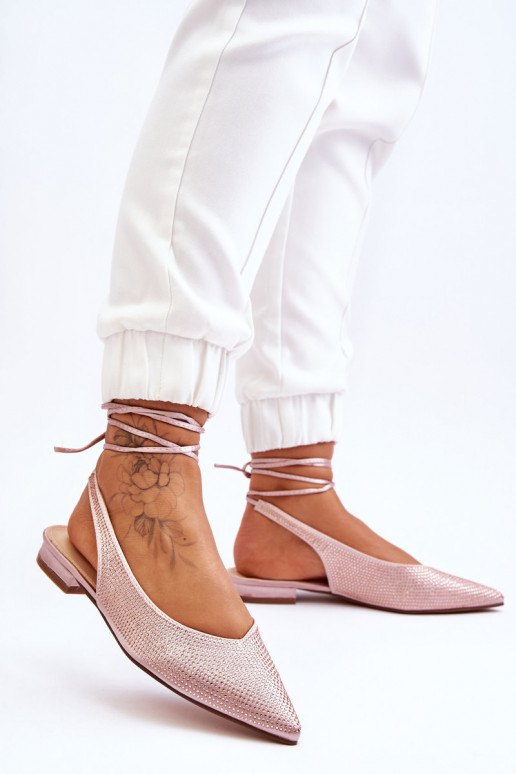 Vázané Baleríny S Kamínky Béžové Mavis