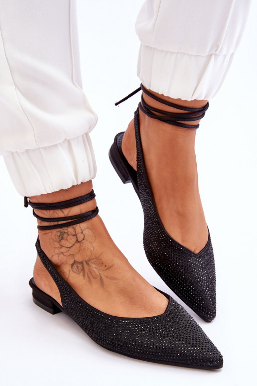 Vázané Baleríny S Kamínky Černe Mavis