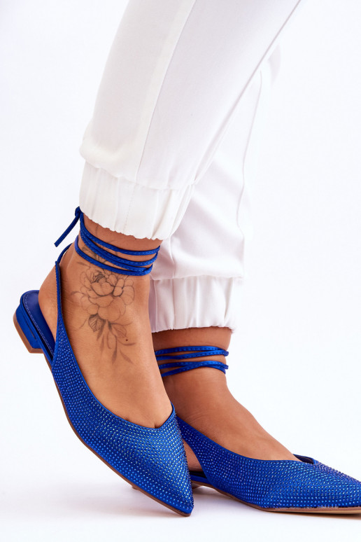 Vázané Baleríny S Kamínky Modre Mavis