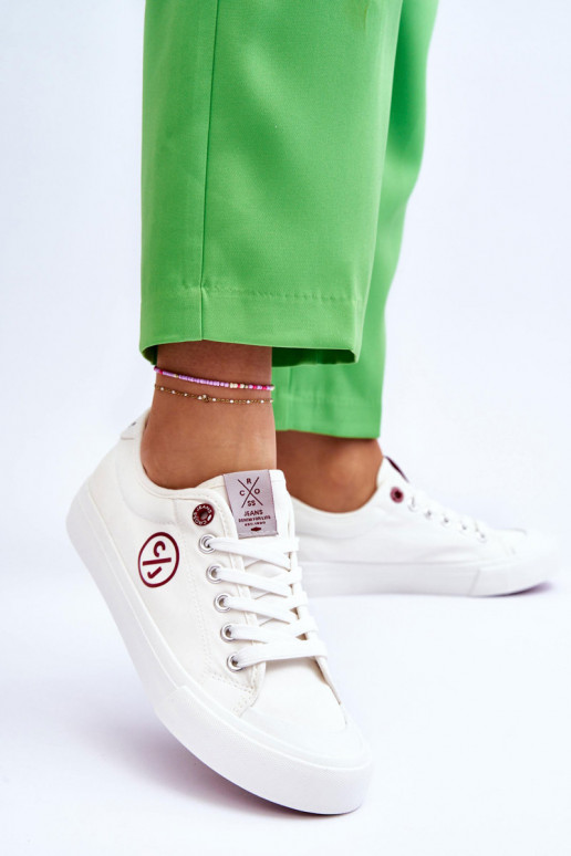 Dámské Cross Jeans Fabric Sneakers LL2R4043 Bílé