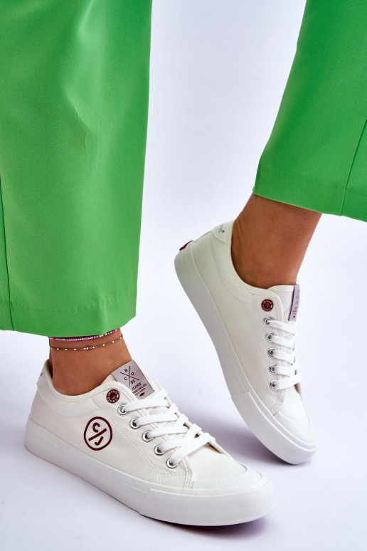 Dámské Cross Jeans Fabric Sneakers LL2R4043 Bílé