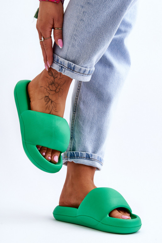 Dámské lehké pěnové pantofle na platformě Zelene Milton