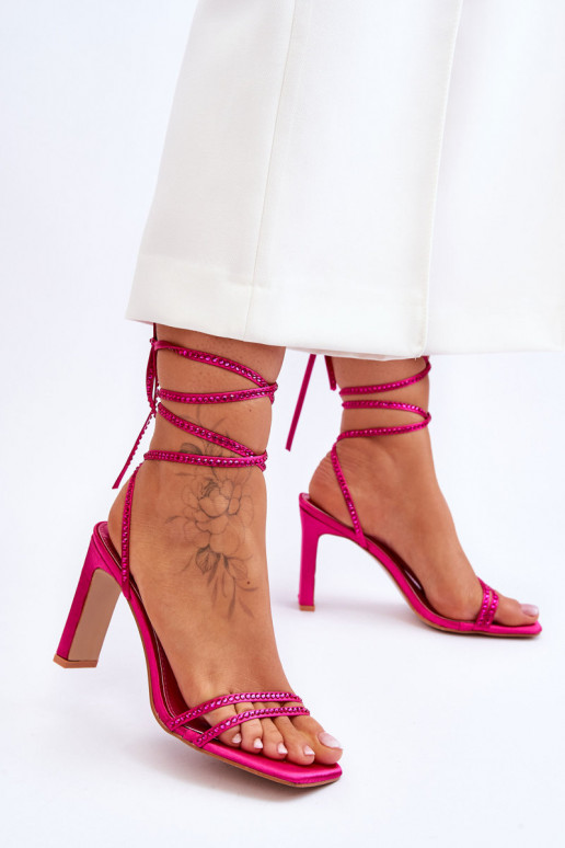 Elegantní vázané sandály s kamínky Fuchsie Nessy Elegantní vázané sandály s kamínky Fuchsie Nessy