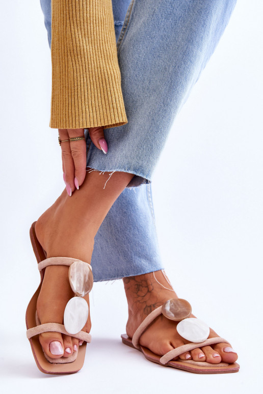 semišové pantofle zdobené Nude Victoria