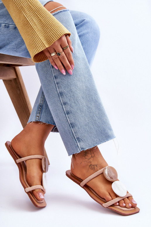 semišové pantofle zdobené Nude Victoria