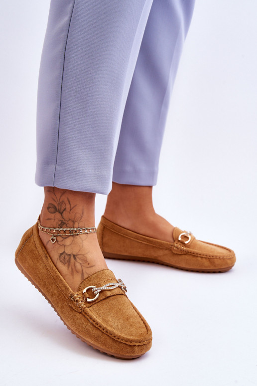 Klasické semišové mokasíny se zdobením Camel Amera Klasické semišové mokasíny se zdobením Camel Amera