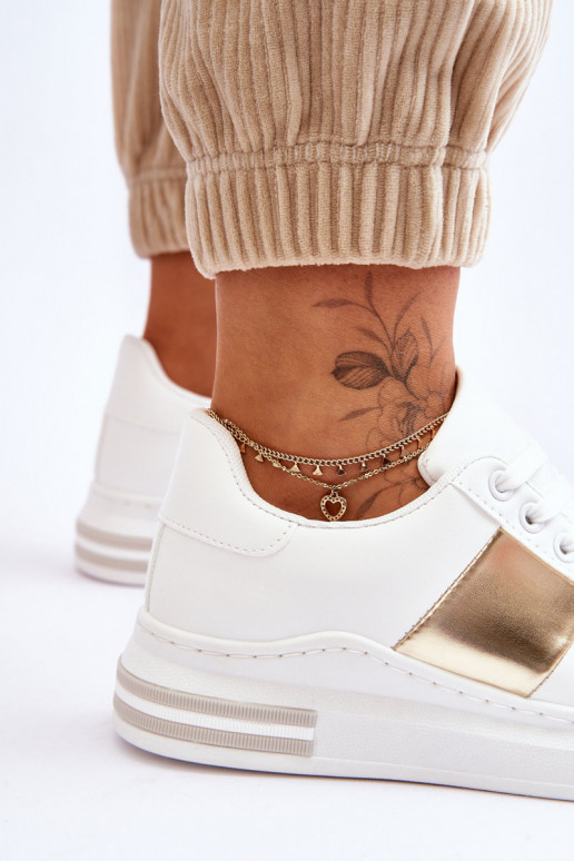 Klasické sportovní boty bílé a zlaté Follow Me Klasické sportovní boty bílé a zlaté Follow Me