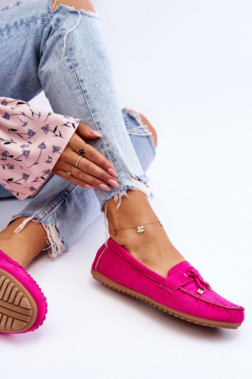Klasické semišové mokasíny Fuchsie Good Time