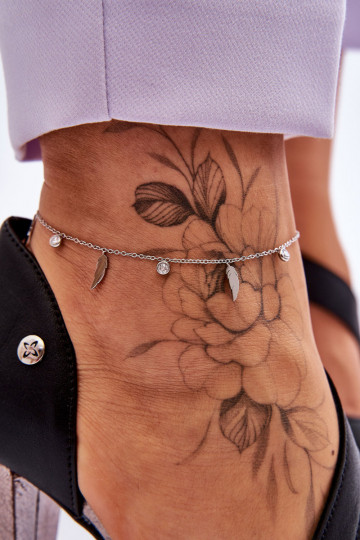 Náramek S Peřím A Krychlovými Zirkony stříbrne