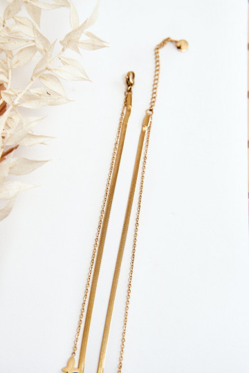 Dámský řetízek had s motýly zlato 2