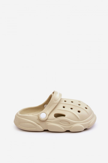 Dětské pěnové pantofle Crocs Béžove Cloudy 2