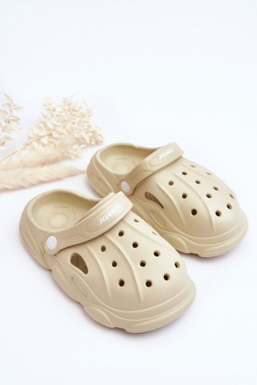 Dětské pěnové pantofle Crocs Béžove Cloudy Dětské pěnové pantofle Crocs Béžove Cloudy