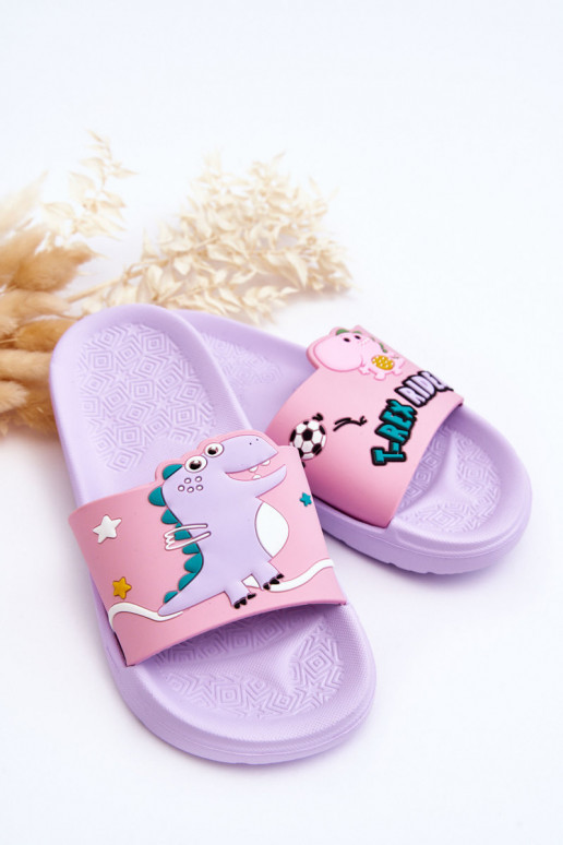 Dětský Dinosaurus T-Rex Slides fialove Bernis Dětský Dinosaurus T-Rex Slides fialove Bernis