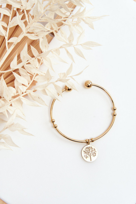 Dámský navlékací ocelový náramek strom zlate Dámský navlékací ocelový náramek strom zlate