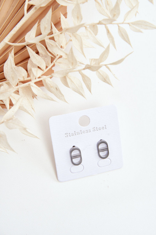 Oválné náušnice stříbrné