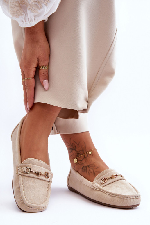 Dámské klasické semišové mokasíny béžové Corinell