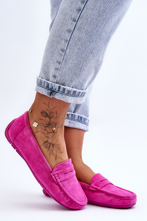 Dámské semišové mokasíny růžové Lenvie