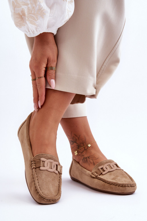 Dámské módní semišové mokasíny hnědé Rabell