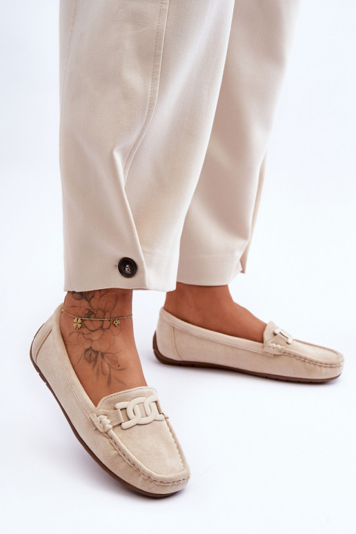 Dámské módní semišové mokasíny Bežové Rabell Dámské módní semišové mokasíny Bežové Rabell