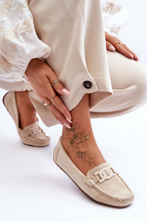 Dámské módní semišové mokasíny Bežové Rabell Dámské módní semišové mokasíny Bežové Rabell