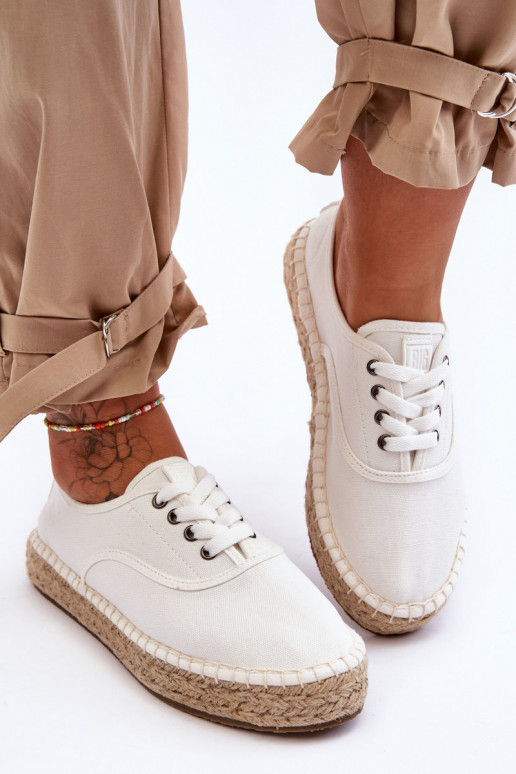 Šněrovací Espadryly Big Star LL274833 Bílé