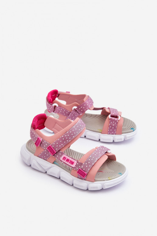 Dětské Sandály Na Zip Big Star LL374202 Růžové Dětské Sandály Na Zip Big Star LL374202 Růžové