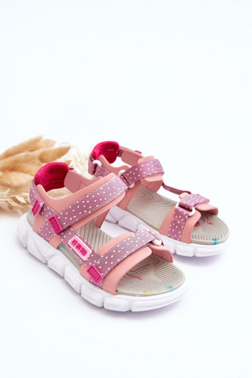 Dětské Sandály Na Zip Big Star LL374202 Růžové Dětské Sandály Na Zip Big Star LL374202 Růžové
