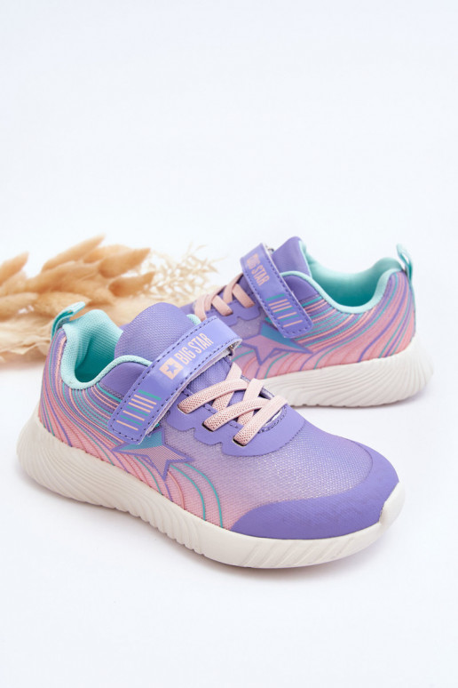 Lehké Dětské Sportovní Boty Memory Foam System Big Star LL374151 Fialové Lehké Dětské Sportovní Boty Memory Foam System Big Star LL374151 Fialové