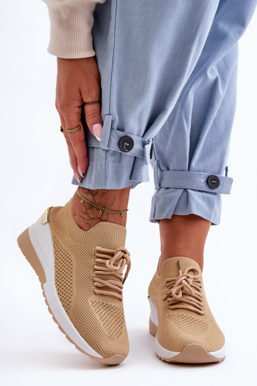 Sportovní Nastavitelné Boty Na Podpatku Bežové Visconti