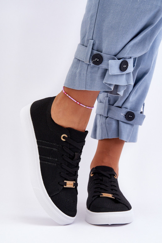 Dámské šněrovací tenisky černé Etna