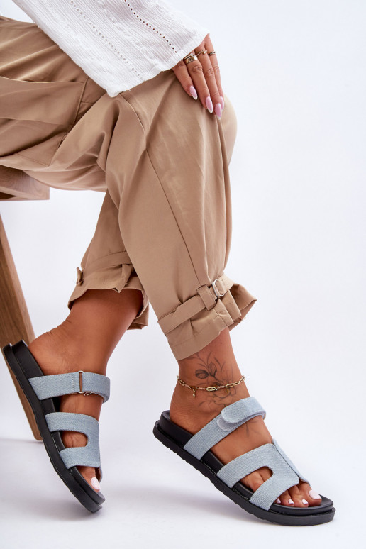 Kožené klasické žabky dámské na suchý zip hnědé Amedon