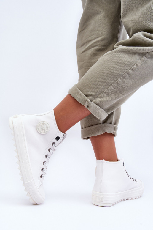 Dámské Tenisky Big Star Vysoké Zateplené Bílé GG274108