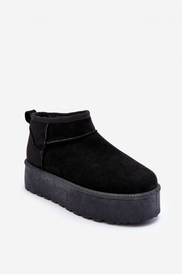 semišové sněhule na platformě Black Corcoran 2