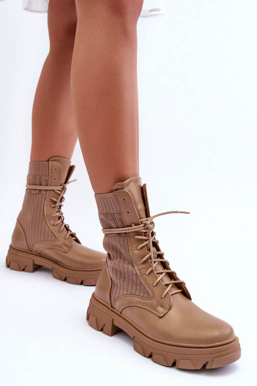 Dámské šněrovací pracovní boty tmavě béžové Marlissa Dámské šněrovací pracovní boty tmavě béžové Marlissa