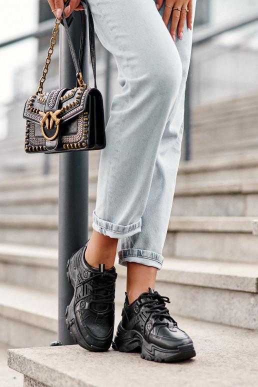 Dámské Sportovní Boty Sneakersy Masivní Černé Toderus