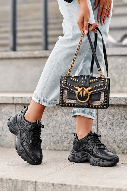 Dámské Sportovní Boty Sneakersy Masivní Černé Toderus