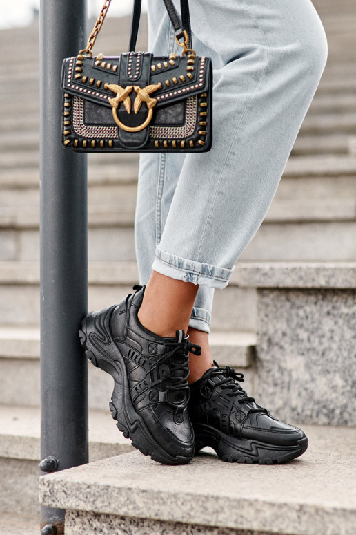 Dámské Sportovní Boty Sneakersy Masivní Černé Toderus