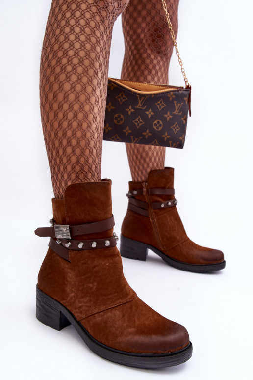 Ocieplané Botky Na Podpatku Camel Effie