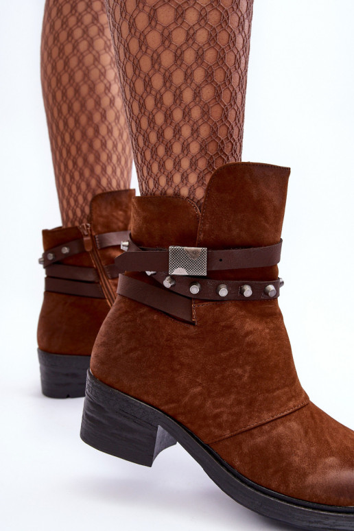 Ocieplané Botky Na Podpatku Camel Effie