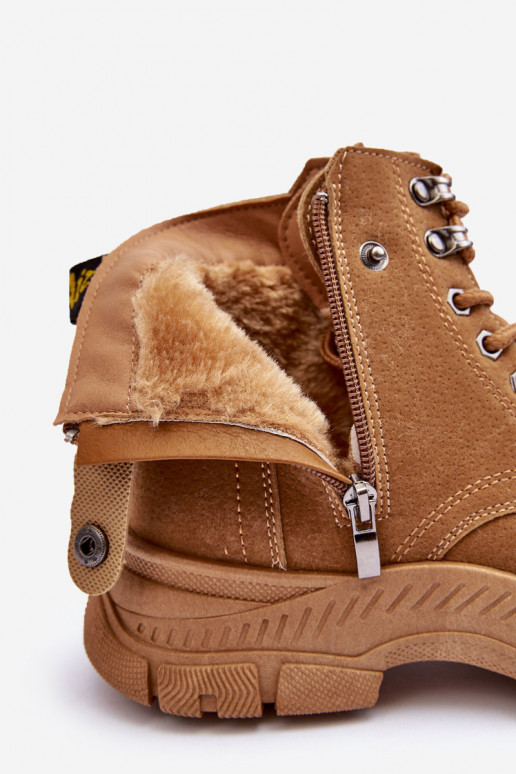 Ocieplené semišové dámské botky Trapery Camel Jailina