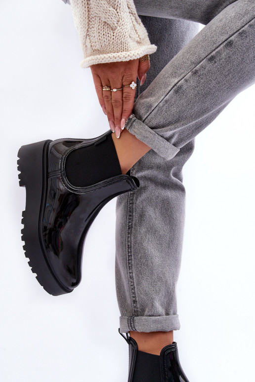 Lakované Kalhoty Boty Na Platformě Big Star MM274395 Černé