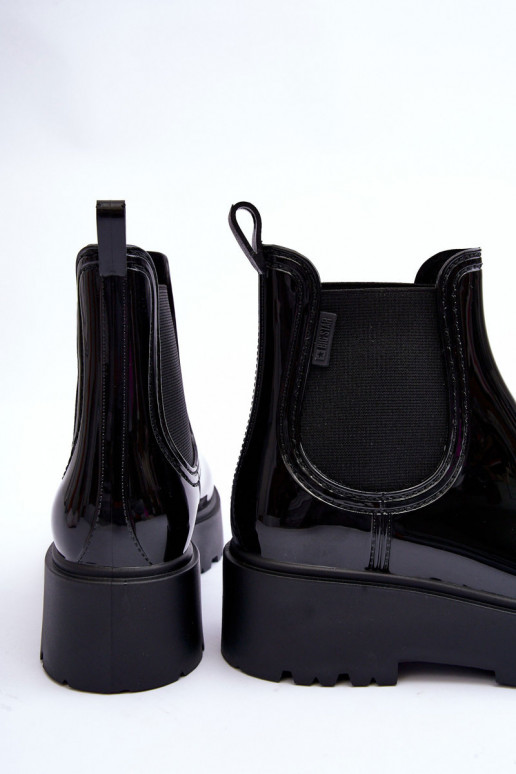 Lakované Kalhoty Boty Na Platformě Big Star MM274395 Černé