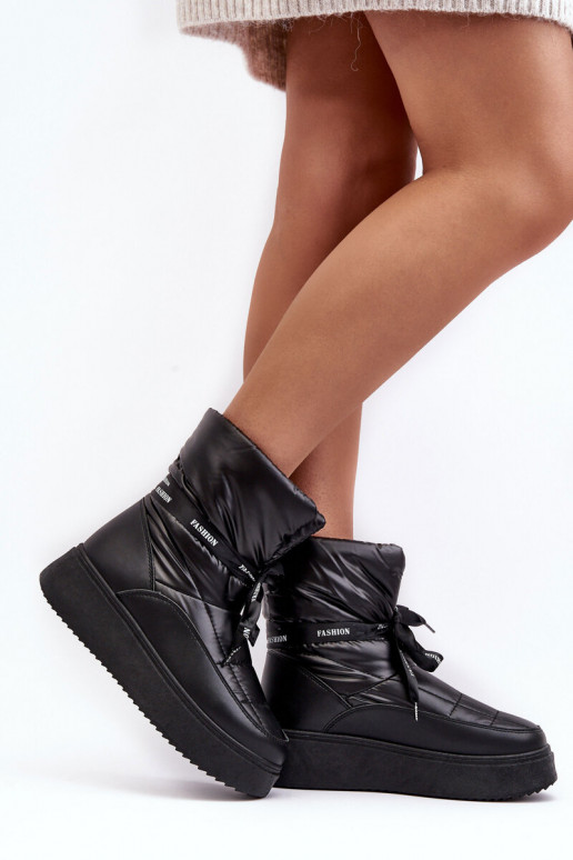 Dámské sněžné boty se zdobným uvázáním černé Siracna Dámské sněžné boty se zdobným uvázáním černé Siracna