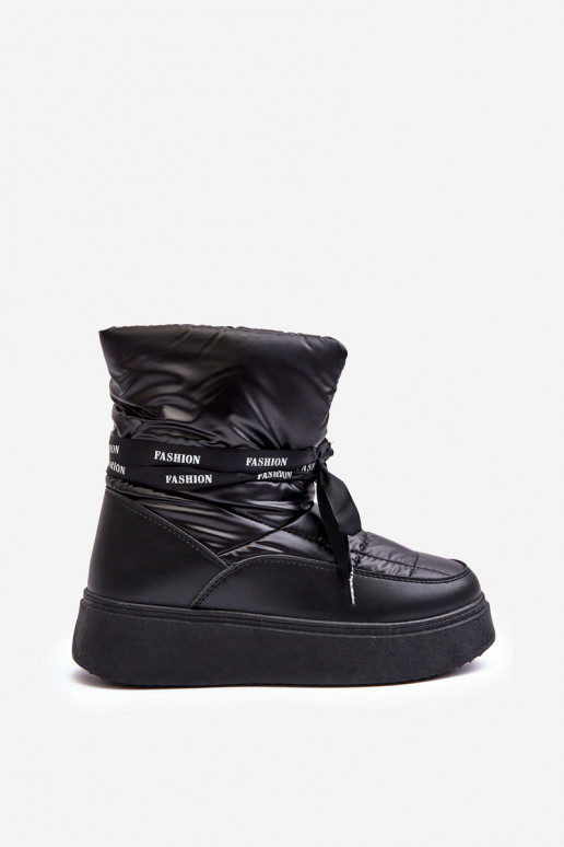 Dámské sněžné boty se zdobným uvázáním černé Siracna Dámské sněžné boty se zdobným uvázáním černé Siracna